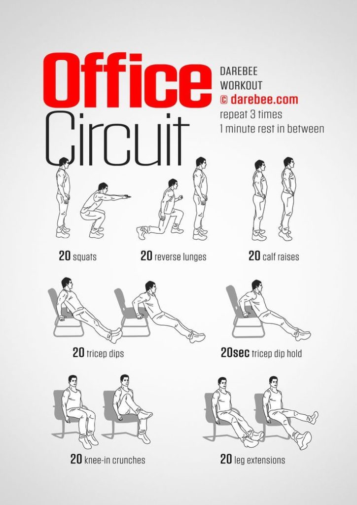A poster of different exercises to do in the office.
