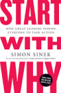 A book cover with the title " start with why ".