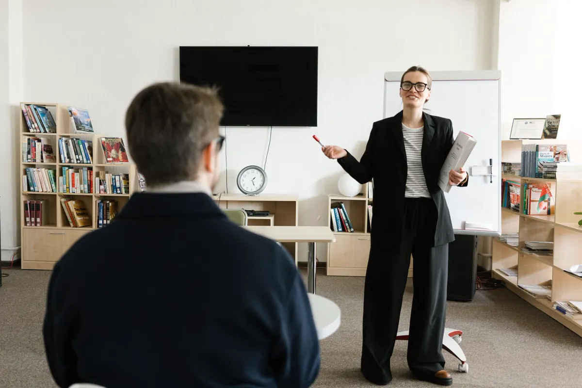 Instructor leading a classroom training session