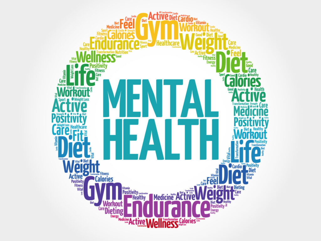 A circle with the words mental health written in it.